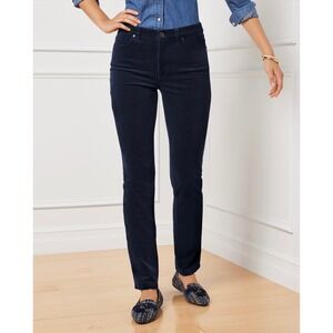 TALBOTS Petite Navy Blue Straight Leg Five-Pocket Corduroy Pants | 10P